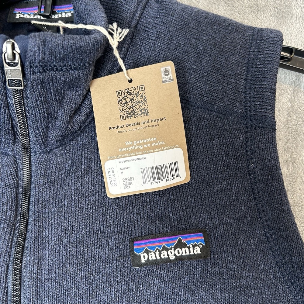 Patagonia Women's Better Sweater Full Zip Vest - Dark Blue New Size Medium - NWT - Picture 5 of 16